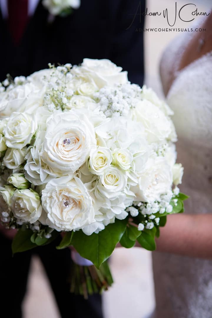 hydrangea rose diamond bouquet, hydrangeas, roses, bridal bouquet, st. fidelis wedding, long island wedding florist, long island wedding florist, long island wedding flowers, adam cohen photography